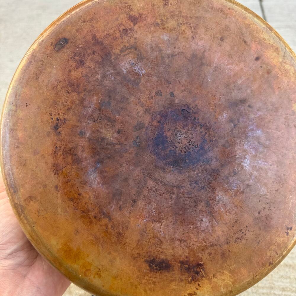 Revere Ware 6 Qt Quart Stock Pot Dutch Oven w/Lid Copper Bottom 92j Clinton ILL - Picture 6 of 6